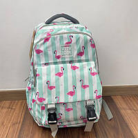 Рюкзак міський шкільний для підлітків VTTV IDIR портфель для дівчинки Фламінго бірюзовий