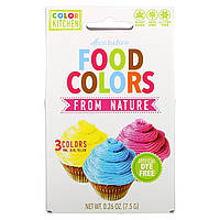 ColorKitchen, декоративные, натуральные пищевые красители, 3 пакетика с разными цветами, 2,5 г (0,088 унции)