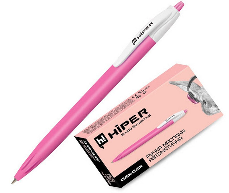 Ручка масляна автоматична Hiper Click-Click 0,7мм синя