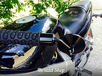 Зеркала в торец руля мотоцикла Cafe, Цвет Корпуса Черный