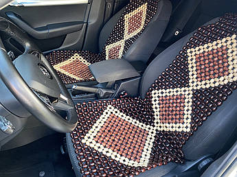 Дерев’яна масажна накидка для автокрісла – натуральний масажер з букових бусин