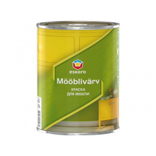 Краска акриловая для мебели Eskaro Mooblivarv белый полуматовый 0.9л - фото 1 - id-p1446430516
