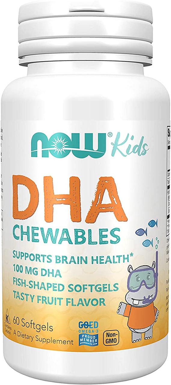 Now kids Omega Fishies For Kids - 200 mg DHA 120 жувальних рибок (Ісландський РЖ)