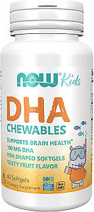 Now kids Omega Fishies For Kids - 200 mg DHA 120 жувальних рибок (Ісландський РЖ)