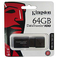 Флешка 64Gb Kingston DT100 G3 Black, USB3.1