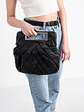 Сумочка сумка клатч еко шкіряна міді чорна зі стразами, фото 4