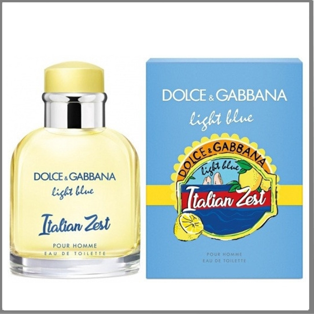 D&G Light Blue Italian Zest Pour Homme туалетна вода 125 ml. (Дольче Габбана Лайт Блю Італія Зест Пур Хом), фото 1