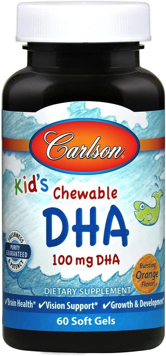 Carlson Kid's Chewable DHA  жувальні Omega-3 для дітей смак апельсин, 60 ЖК
