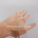 Срібний ланцюжок позолота 585 проби. Цепочка срібло бісмарк з напиленням золота. 60 см, фото 3