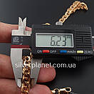 Срібний ланцюжок позолота 585 проби. Цепочка срібло бісмарк з напиленням золота. 65 см, фото 7