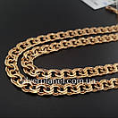 Срібний ланцюжок позолота 585 проби. Цепочка срібло бісмарк з напиленням золота. 65 см, фото 6