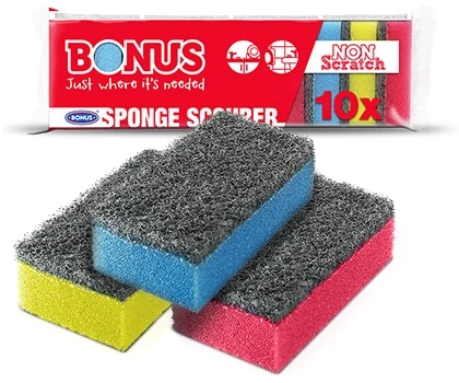 Губки для миття посуду Bonus Sponge scourer 1 упаковка / 10 шт