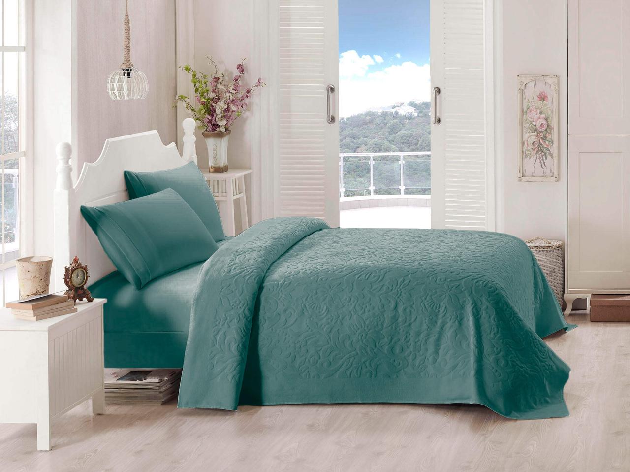 Махрове простирадло покривало TAC Lyon Emerald 200х220см