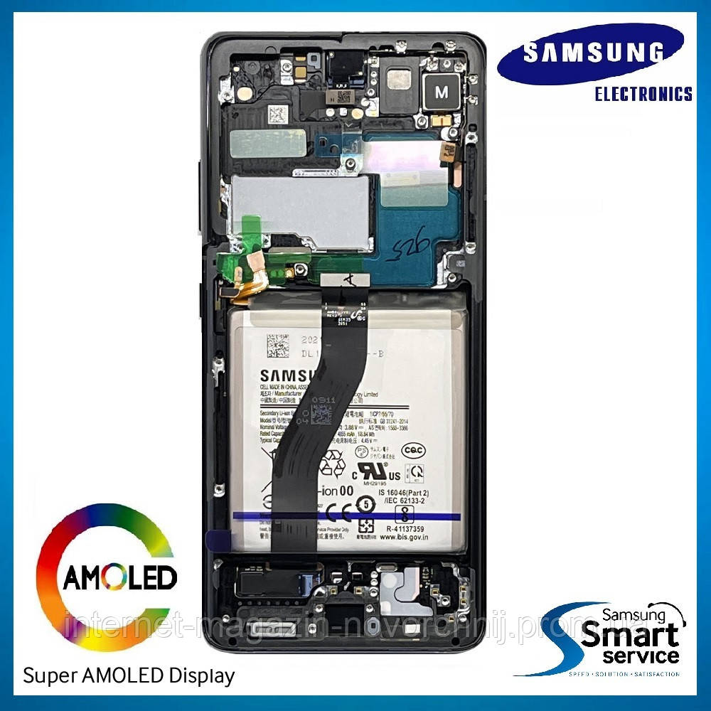 Дисплей Samsung G998 Galaxy S21 Ultra Чорний Phantom Black GH82-24925A оригінал!