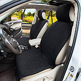 Накидки на сидіння з Алькантари PREMIUM Чорні — черня нитка — повний комплект широкі ПОЛЬША, фото 3