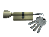 Цилиндр дверной ZETE 30×30 ключ-тумблер Золото