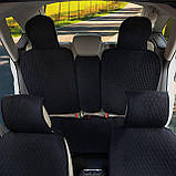 Накидки на сидіння з Алькантари PREMIUM Чорні — черня нитка — повний комплект широкі ПОЛЬША, фото 2
