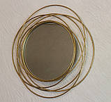 Настінне дзеркало кругле зі скла і металу із золотою рамою, фото 6