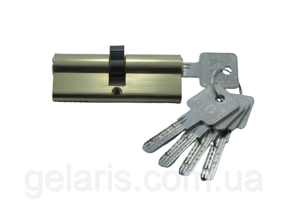 Циліндр дверний S.D 40×40 ключ-ключ Золото