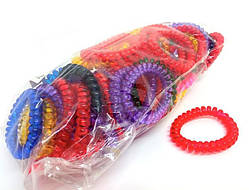 Гумка пружинка для волосся — яскравий блискучий набір 50 шт.