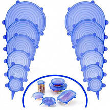 Набір силіконових кришок 6 шт. сині UKC BR00038, фото 2