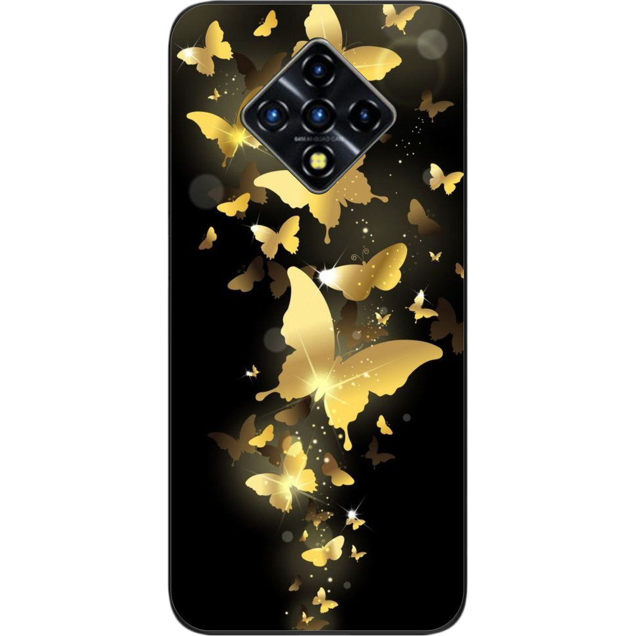 Силіконовий чохол для Infinix Zero 8 з картинкою Золоті метелики