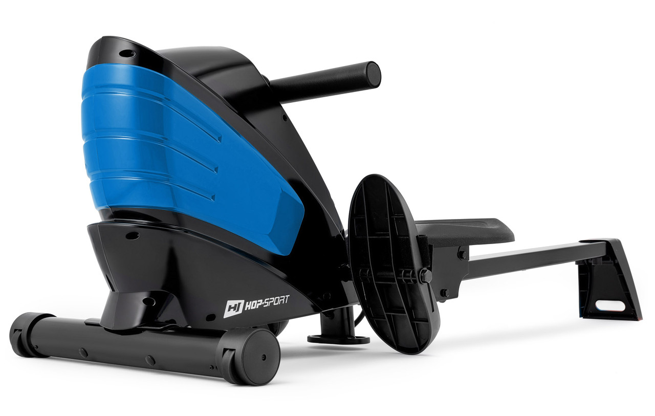 Гребний тренажер для дому до 120 кг Hop-Sport HS-060R Cross Blue чорний з синім