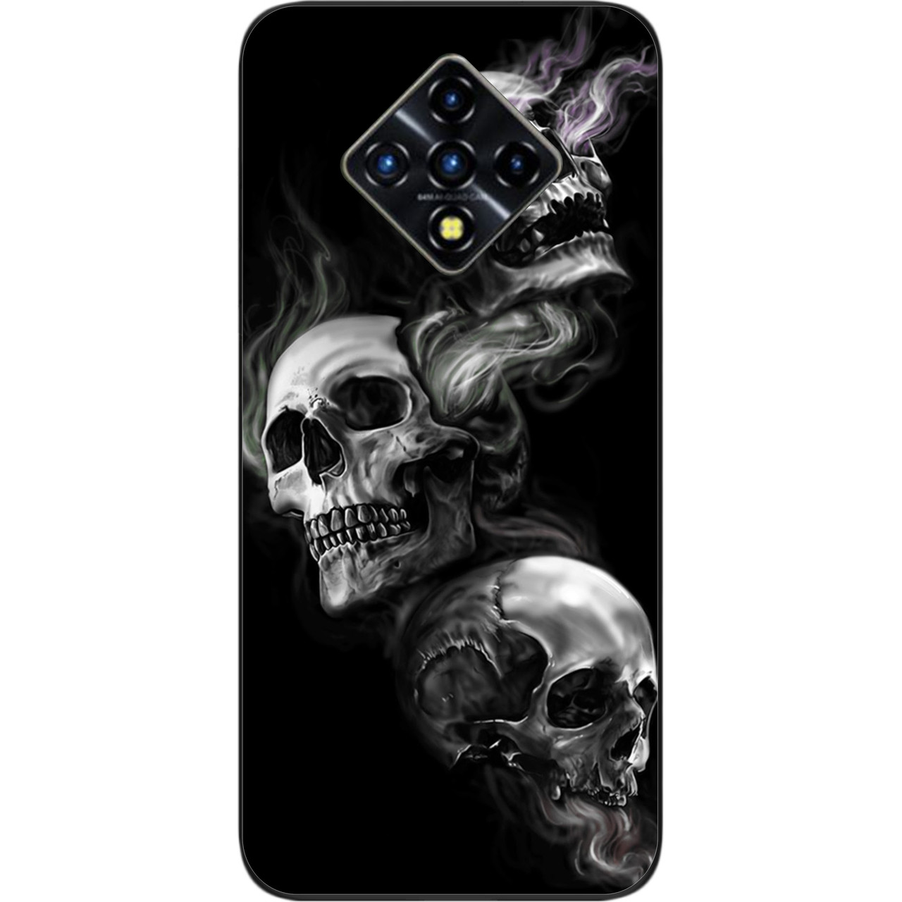 Бампер силіконовий чохол для Infinix Zero 8 з картинкою Три черепа