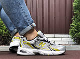 Чоловічі кросівки New Balance Abzorb 530 шкіряні в сіточку сірі жовті, фото 4