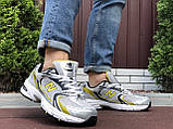 Чоловічі кросівки New Balance Abzorb 530 шкіряні в сіточку сірі жовті, фото 3