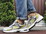 Чоловічі кросівки New Balance Abzorb 530 шкіряні в сіточку сірі жовті, фото 5