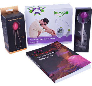 ТТренажер Кегеля 0010, вагінальне яйце, лазерний тренажер (вагітон), Книга Імбілдін секрети великих коханок