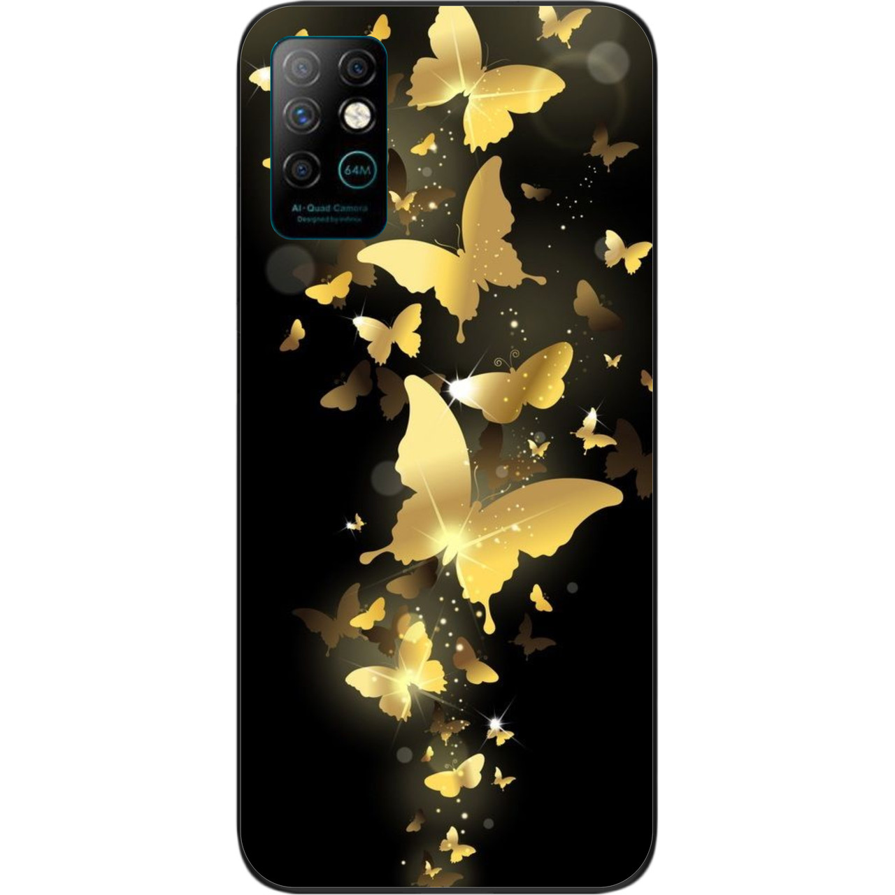 Силіконовий чохол для Infinix Note 8 з картинкою Золоті метелики