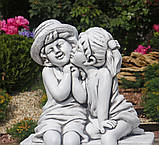 Садова фігура Пара цілується на лавочці 65х45х35 см, фото 9