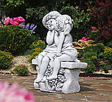 Садова фігура Пара цілується на лавочці 65х45х35 см, фото 8