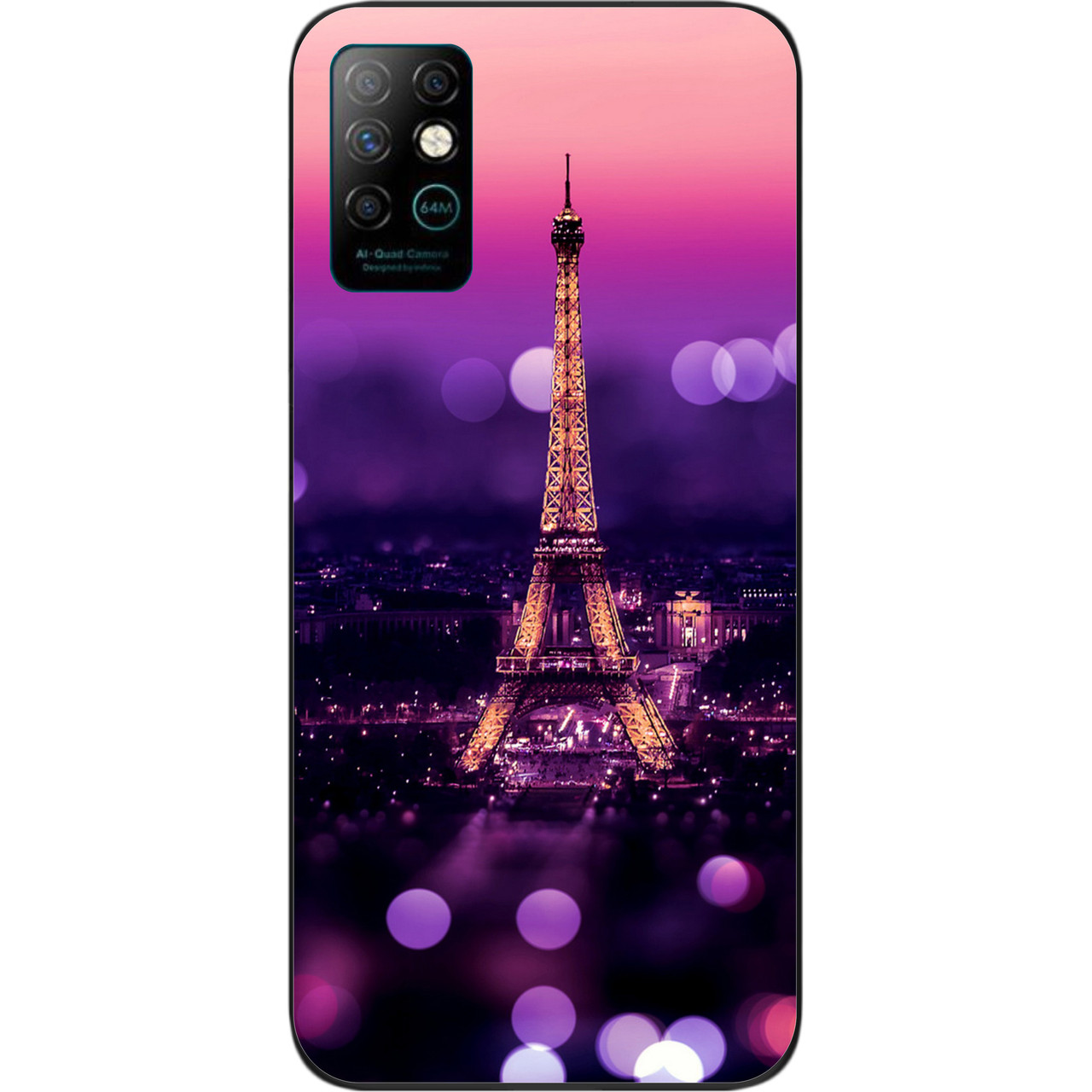 Силіконовий чохол для Infinix Note 8 з картинкою Париж вночі