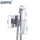 Змішувач для гігієнічного душу GAPPO прихований хром латунь G7207-1, фото 7
