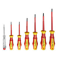 Stark SDKIT-007 Набір діелектричних викруток Stark 7 шт SL3, SL4, SL5.5, PH0, PH1, PH2, пробник Сталь- Cr-V