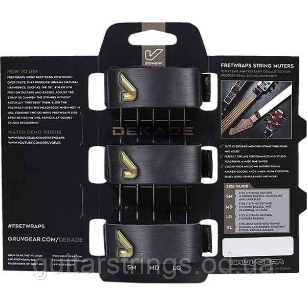 Gruv Gear FW-3PK-DKD-SM FretWraps String Muters 3-Pack Dekade Small