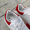 Кросівки McQueen білі прозора підошва з червоним носочком екокожа White/Red 2021 крриперы, фото 7