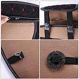 Накидки на сидіння з Алькантари PREMIUM Чорні — синя нитка — повний комплект широкі ПОЛЬША, фото 3