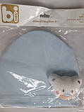 Бавовняна сіра шапочка для новонародженого Barbaras, розмір 40 — 42, фото 5