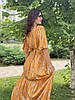 Жіноче довге плаття з шовку Poliit 8705 помаранчевий 36, фото 6