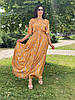 Жіноче довге плаття з шовку Poliit 8705 помаранчевий 36, фото 9