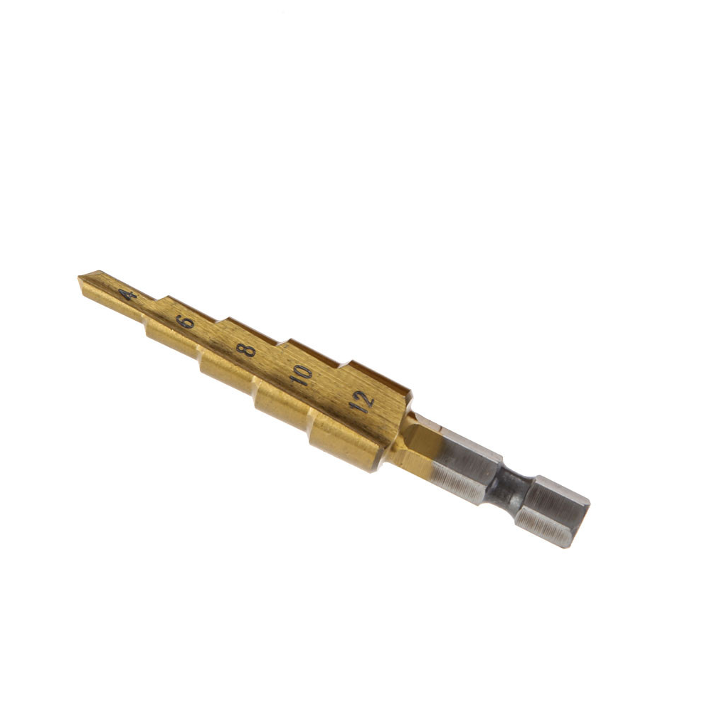 Свердло ступеневу конусне d4-d12мм 5 ступенів, Р6АМ5, d хвостовика 6мм, фото 1