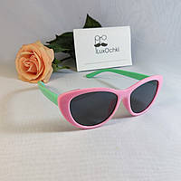 Детские поляризованные силиконовые очки неломайки для девочек до 9-ти лет розовый