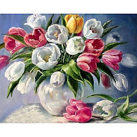 Набор алмазная вышивка мозаика цветы Тюльпаны 40х50 полная выкладка картин по номерам квадратными стразами