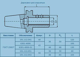Державка регульована 7:24-50/d48 для інструменту з ц/х 191.112.053 ГОСТ 28282-89