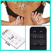 Розширювач для бюстгальтера на 2 гачки шириною 2,5 см., чорний