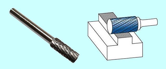 Борфреза циліндрична d 8х20х6х65 Р6М5 Х-образн. насічка (В08 20М06) з заточ.торцем, фото 1